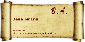 Basa Anina névjegykártya
